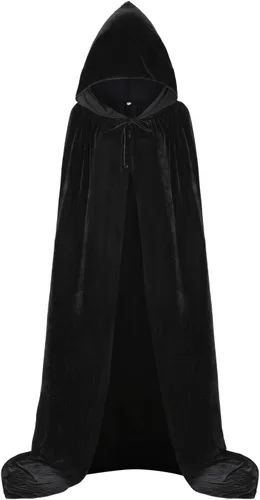 Vista 3 de ALIZIWAY Capa con capucha de terciopelo de lujo con capucha para adultos, Halloween, Navidad