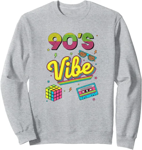 Vista 3 de 90s Nostalgia Retro Apparel - 90'S Vibe Retro Sweatshirt Negro