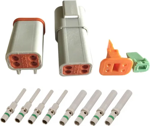 Vista 2 de FridayParts DT Deutsch Kit de conectores impermeables con contactos sólidos de 14 AWG (1 juego de 2/3/4/6 pines)
