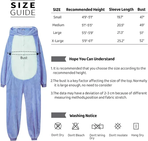 Vista 6 de Preferhouse Unisex Adult Pajamas Costume One Piece Flannel Halloween Cosplay Hooded Jumpsuit
