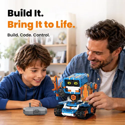 Vista 9 de Sillbird Kit de robot de construcción con control remoto, regalos STEM