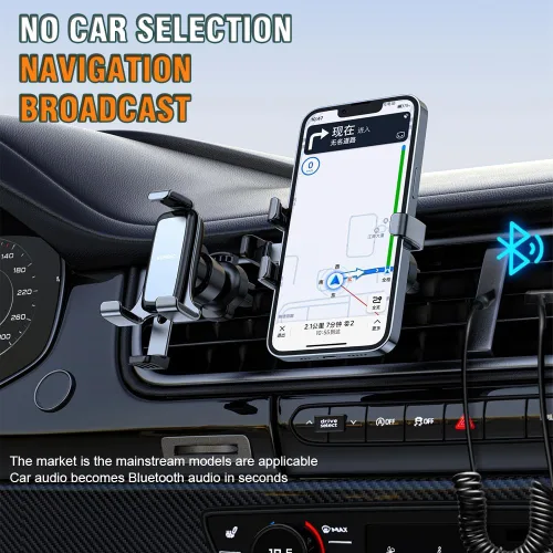 Vista 7 de Adaptador auxiliar Bluetooth Bluetooth 5.3 para automóvil, adaptador auxiliar Bluetooth 5.3 con conector de audio de 0.138 in con entrada