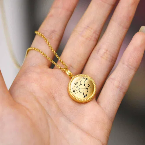 Vista 9 de Collar personalizado con medallón de fotos de 12 constelaciones que sostiene imágenes, joyería de plata esterlina, regalos para mujeres y niñas