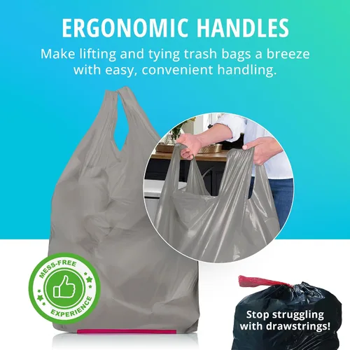 Vista 4 de Hippo Sak Bolsas de cocina altas hechas con plástico océano reciclado, 45