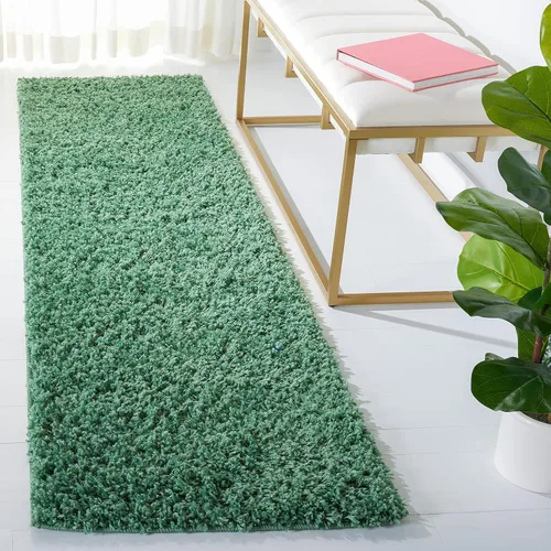 Vista 43 de SAFAVIEH Venus Shag Collection - Alfombra decorativa, 2 pies 2 pulgadas x 4 pies, color azul, diseño sólido, no desprende pelusa y de fácil cuidado