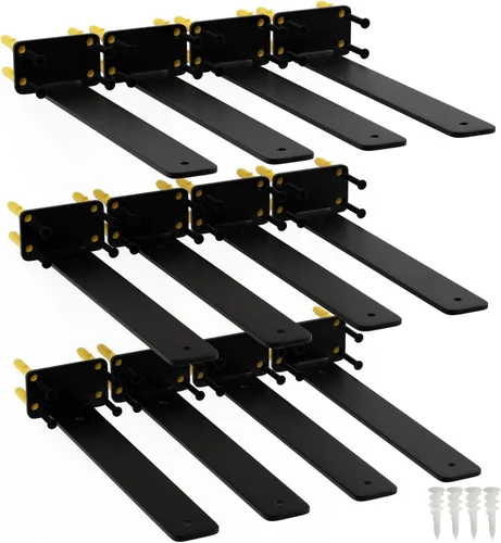 Vista 10 de Soportes de estante de 6 pulgadas, paquete de 8 soportes flotantes para estantes, soportes ocultos de acero al carbono de 1/5 pulgadas de grosor