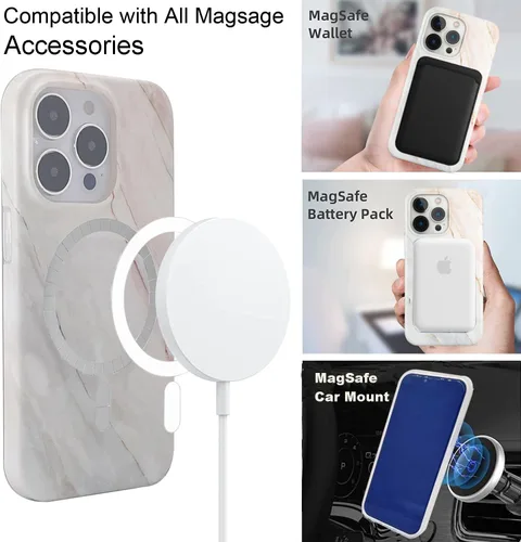 Vista 3 de Funda magnética para iPhone 14 Pro de 6.1 pulgadas, compatible con carga MagSafe, TPU suave, delgada, a prueba de golpes, bonita funda protectora