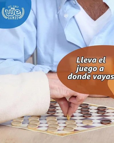 Vista 8 de Juegos de madera de damas con apilables, marrón oscuro/natural de We