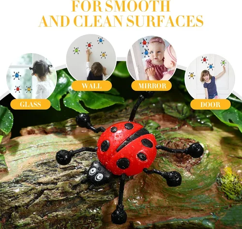 Vista 4 de TOYANDONA 12 escaladores de pared adhesivos, juguetes creativos elásticos para insectos y ventanas, juguetes para niños, recuerdos de fiesta