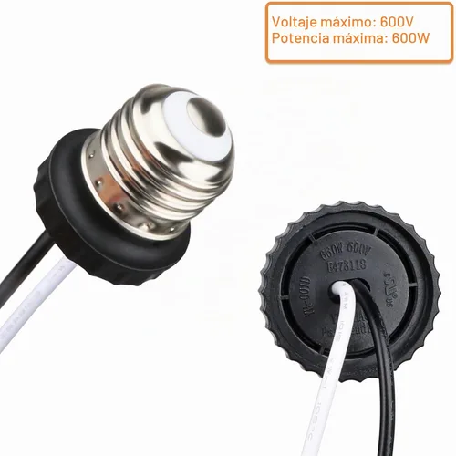 Vista 7 de Helunsi Adaptador de Enchufe E26, Paquete de 2 Enchufes de Bombilla con Cable, Enchufe de Luz Macho Roscado, Adaptador de Enchufe de Luz Empotrada