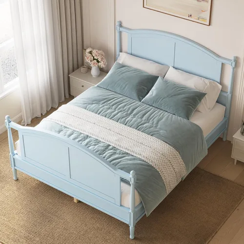 Vista 8 de Harper & Bright Designs Marco de cama doble con cama nido, plataforma para niños, cama doble con cama nido extraíble, madera maciza, no necesita