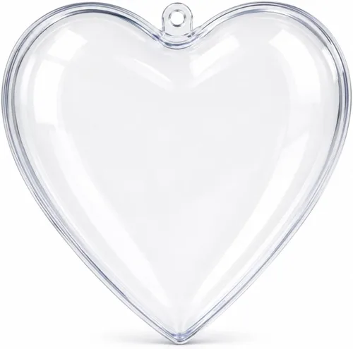 Vista 6 de Juego de 3 adornos de corazón de plástico transparente de 3.85 pulgadas (3.858 in)