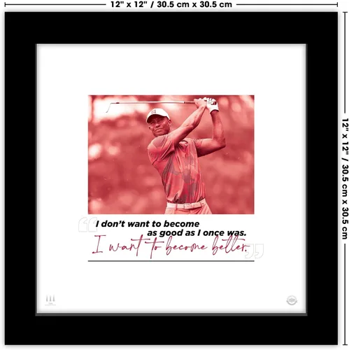 Vista 6 de Trends International Gallery Pops Tiger Woods - Arte de pared con frase Become Better, versión enmarcada negra, 12 x 12 pulgadas