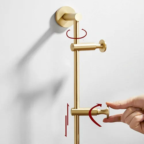 Vista 5 de Toallero – Percha giratoria para colgar en la pared, 6 ganchos (latón) para baño y sala de estar