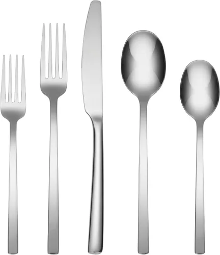 Vista 13 de Cambridge Beacon Black Satin - Juego de cubiertos de 20 piezas, acero inoxidable 18/0, apto para lavavajillas, utensilios de cocina, cuchillos