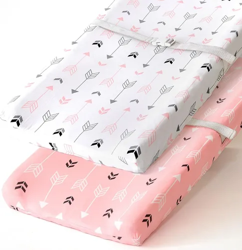 Vista 52 de Pack n Play Sheets BROLEX - Juego de 2 sábanas para cuna, juego de sábanas elásticas y portátiles para cuna, funda de colchón convertible