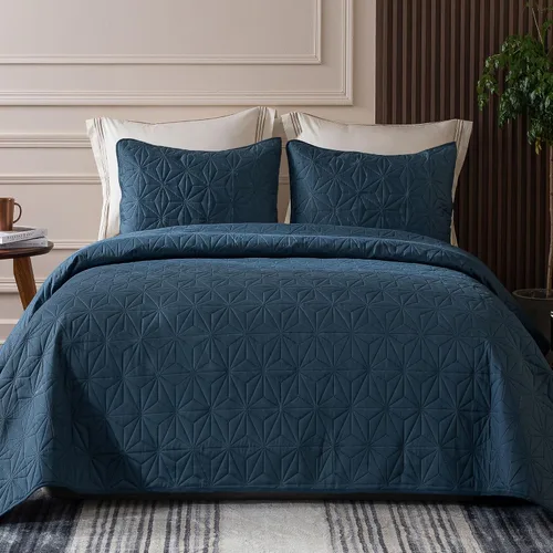 Vista 13 de Whale Flotilla - Juego de colcha para cama individual, color negro suave, para camas Twin XL, para todas las estaciones, 2 piezas: incluye 1 colcha