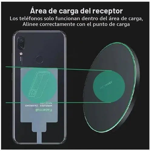 Vista 9 de 8W externo tipo C receptor de carga inalámbrico para Samsung Galaxy A54 A34 A24 A14 5G teléfono con cargador PAD
