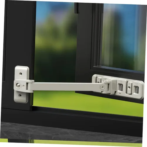 Vista 9 de Cerradura de ventana deslizante ajustable fácil de instalar, cerradura de seguridad para niños que evita caídas, no requiere taladros, cerraduras