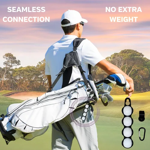 Vista 6 de Soporte para pelotas de golf: capacidad para 4 pelotas de golf, fácil fijación a bolsa o carrito, accesorios de regalo para hombres y mujeres