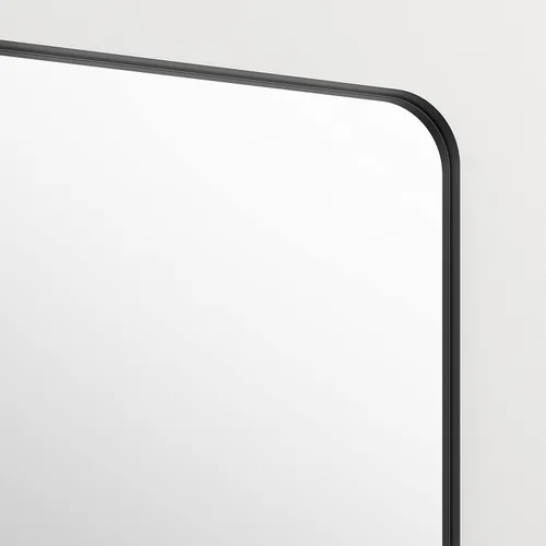 Vista 6 de Better Bevel - Espejo con marco de metal negro de 24 x 36 pulgadas, espejo rectangular de pared para baño, esquina redondeada