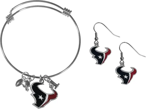 Vista 16 de Siskiyou Sports NFL womens Dangle Earrings and Charm Bangle Bracelet Set