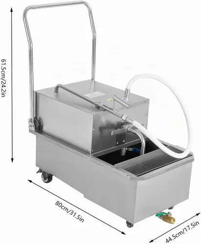 Vista 5 de máquina móvil del filtro de aceite del restaurante 55L, sistema