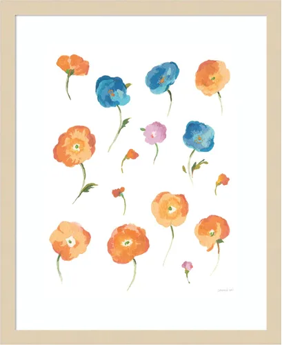 Vista 14 de Amanti Art Framed Wall Art Print 24x20 Retro Flowers II by Danhui Nai, Flowers Wall Art, Modern Contemporary Decor, Small Poster Painting Artwork