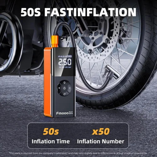 Vista 3 de Inflador de neumáticos, compresor de aire portátil, 160 PSI de potencia dual 6000 mAh, bomba de aire inalámbrica con indicador digital, luz LED