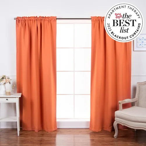 Vista 2 de Best Home Fashion Paneles de cortinas opacas de alta calidad, con aislamiento térmico sólido, cortinas opacas para tratamiento de ventanas