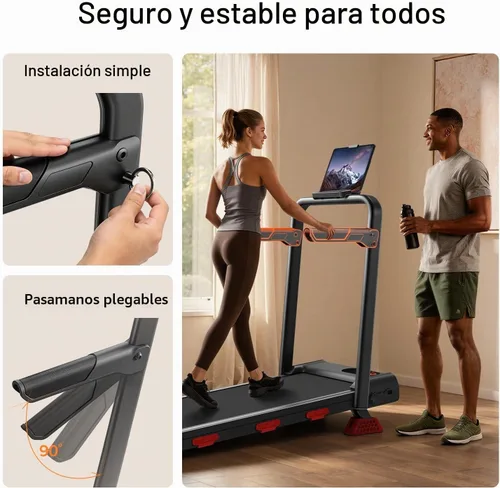 Vista 4 de LONTEK 15% Incline Walking Pad Treadmill with Handles, Treadmills for Home