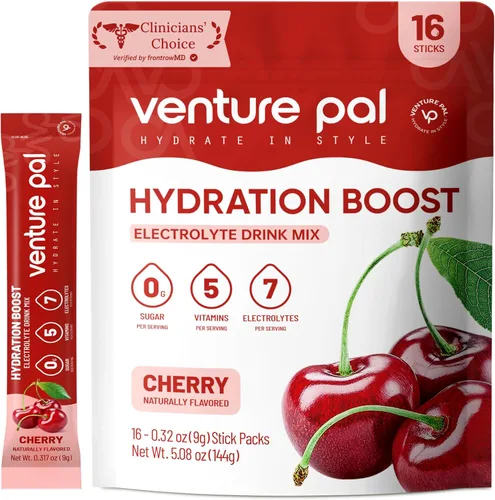 Vista 10 de Venture Pal Paquetes de electrolitos en polvo sin azúcar, mezcla de bebida líquida diaria IV para hidratación rápida y recuperación de fiestas, 5