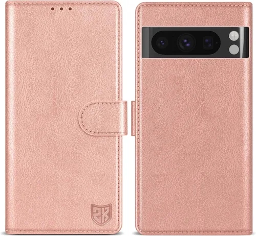 Vista 11 de ZZXX Funda tipo cartera para Google Pixel 8 con bloqueo RFID, ranura para tarjetas, función atril, cierre magnético, funda protectora de cuero