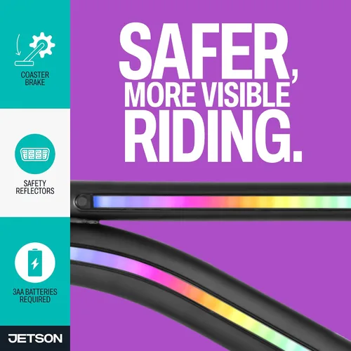 Vista 5 de Bicicleta Infantil Jetson Light Rider con Luces LED Unisex, Marco Iluminado con 3 Modos de Luz Diferentes
