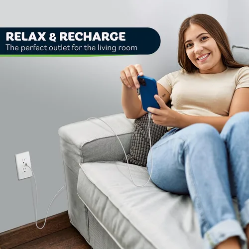 Vista 4 de TOPGREENER Toma USB, toma de pared USB tipo C con 36 W Power Delivery, receptáculo dúplex resistente a manipulaciones de 15 A, salida USB C