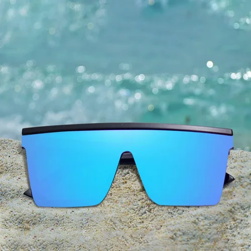 Vista 7 de OCERAVE 2 pares de gafas de sol cuadradas con parte superior plana para mujeres y hombres grandes tonos sin montura de gran tamaño grandes con espejo