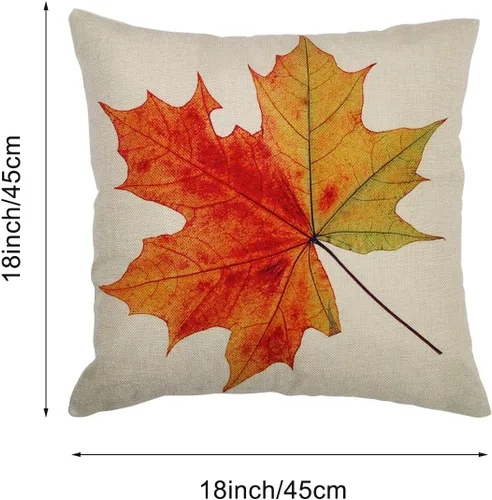 Vista 3 de Coitak Fundas de almohada de otoño, fundas de almohada de hojas de arce, fundas de almohada decorativas de otoño de 18 pulgadas, paquete de 2 fundas