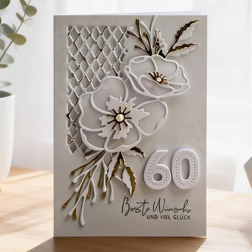 Vista 55 de Troqueles para álbumes de recortes, troqueles de metal de globo de feliz cumpleaños para hacer tarjetas, plantilla de perforación para manualidades