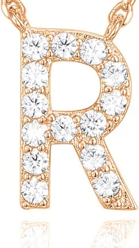 Vista 49 de PAVOI 14K White Gold Plated Cubic Zirconia Initial Necklace Letter Dainty Necklaces for Women