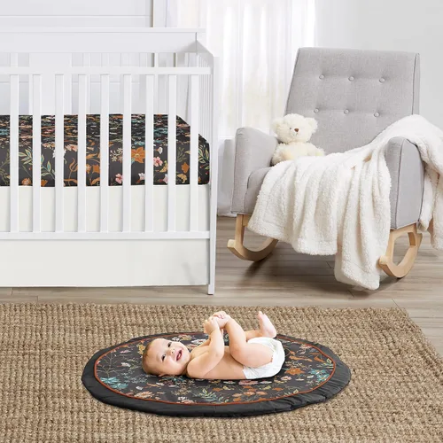 Vista 2 de Sweet Jojo Designs Tapete de juego bohemio con flores silvestres vintage para niña, con estampado floral, para el tiempo boca abajo, para el suelo