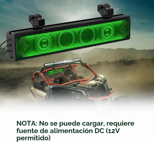 Vista 8 de Barra de sonido UTV de 17 pulgadas, Bluetooth impermeable con iluminación RGB, altavoz Bluetooth con IP65 impermeable, sonido amplificado de 400 W