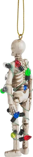Vista 5 de Esqueleto aterrador envuelto en luces para Halloween, calavera para árbol de Navidad