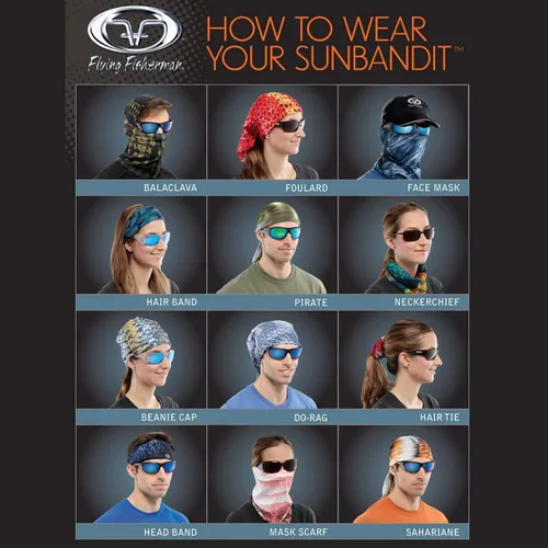 Vista 3 de Flying Fisherman SunBandit Máscara de polaina de cuello para hombres y mujeres, protección facial UV para deportes y al aire libre, ropa ligera