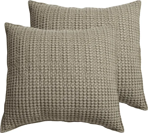 Vista 19 de Levtex Home - Mills Waffle - Juego de fundas de almohada Euro (Set de dos) - Spa - Tamaño de funda (66x66 cm), sin inserto