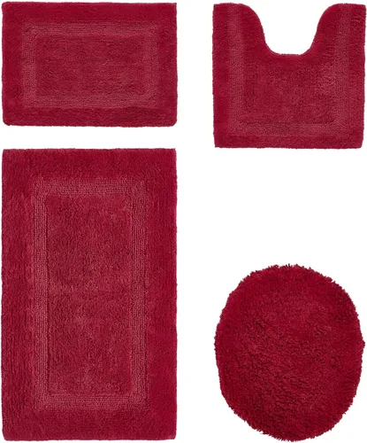 Vista 349 de Better Trends - Juego de 2 alfombras de baño 100% algodón, extra suaves, con borlas, de 17" x 24", alfombra de baño superabsorbente y reversible