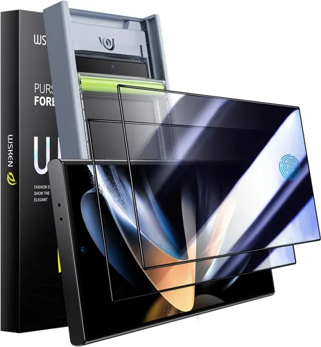 Vista 8 de WSKEN Protector de pantalla de privacidad para Samsung Galaxy S24, vidrio templado [antiespía de 24°] [cero burbujas]