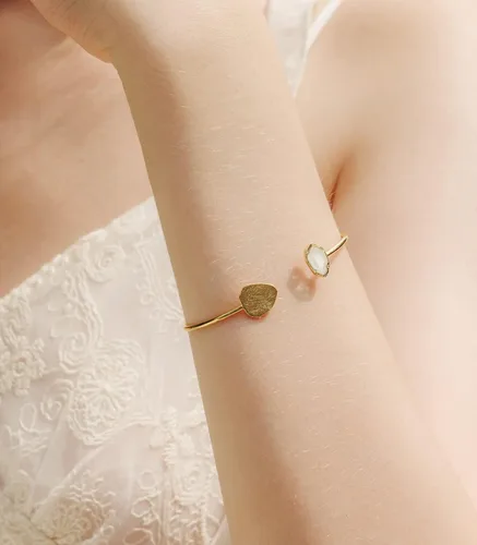 Vista 68 de OZEL - Pulseras para mujer, chapados en oro real de 18 quilates, pulseras de oro de cristal colorido para regalos