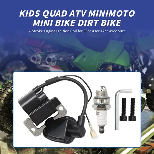 Vista 2 de Bobina de encendido del motor de 2 tiempos, repuesto para 33 cc, 43 cc, 47 cc, 49 cc, 50 cc, mini-moto de cross