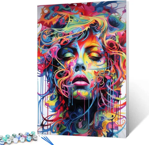 Vista 12 de Tucocoo Kit de pintura africana por números para niñas negras, lienzo de 16 x 20 pulgadas, pintura al óleo para niños, estudiantes, adultos