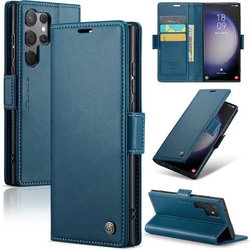 Vista 20 de SINIANL Funda tipo cartera para Samsung Galaxy S23 con bloqueo RFID, funda para Samsung S23 para mujeres y hombres con tarjetero con cierre